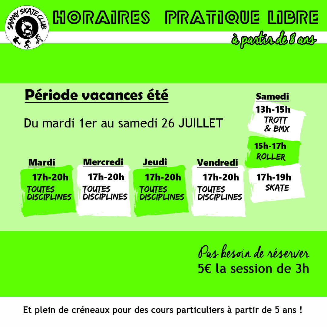 Horaires vacances été