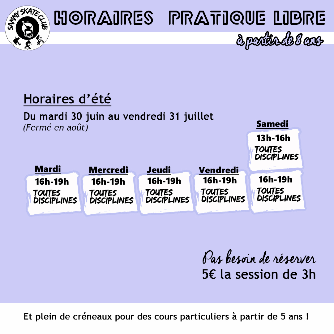 Horaires vacances été